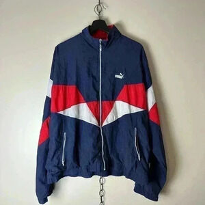 Vintage  Puma Colour Blocking Zip-up Light Jacket Large
